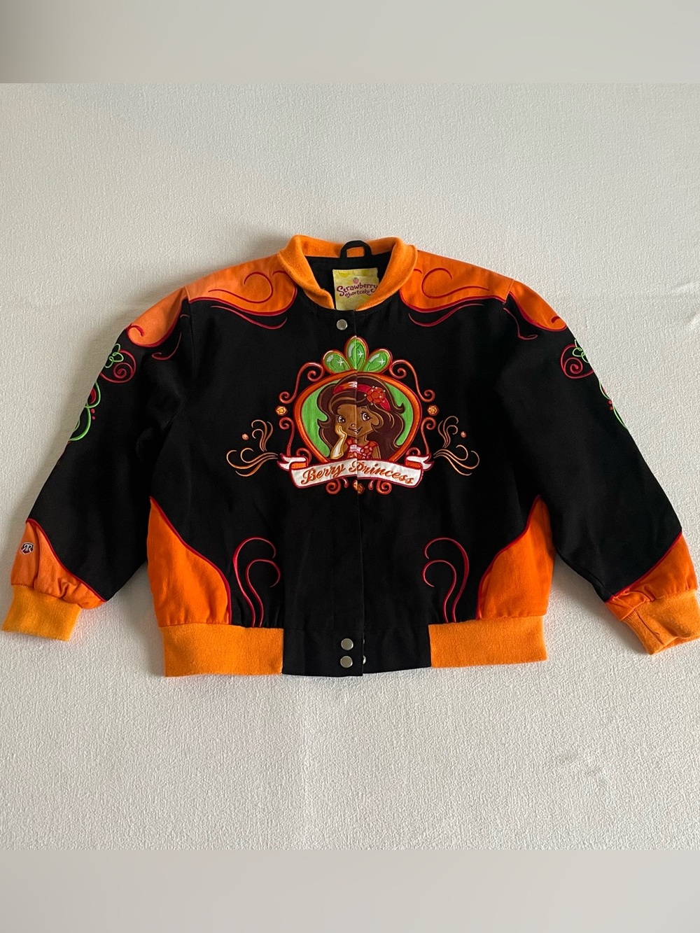 Vintage RR Design Strawberry Shortcake Orange Blossom Kids Racing Jacket XL